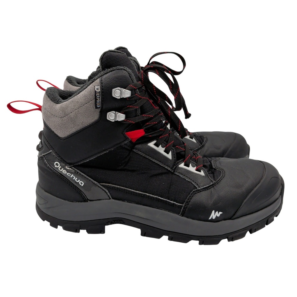 Quechua Decathlon SH520 X-Warm Mid M Black Waterproof Hiking Snow Boot Mens 10.5
